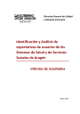 Identificación y Análisis de expectativas de usuarios de los sistemas de salud y servicios sociales de Aragón